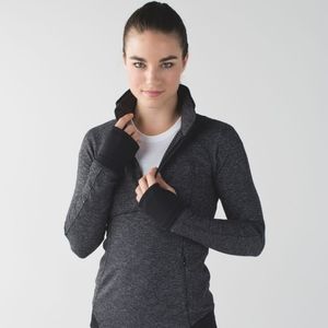 🎆Lululemon Runderful 1/2 Zip in Mini Check Pique Black Heathered Black